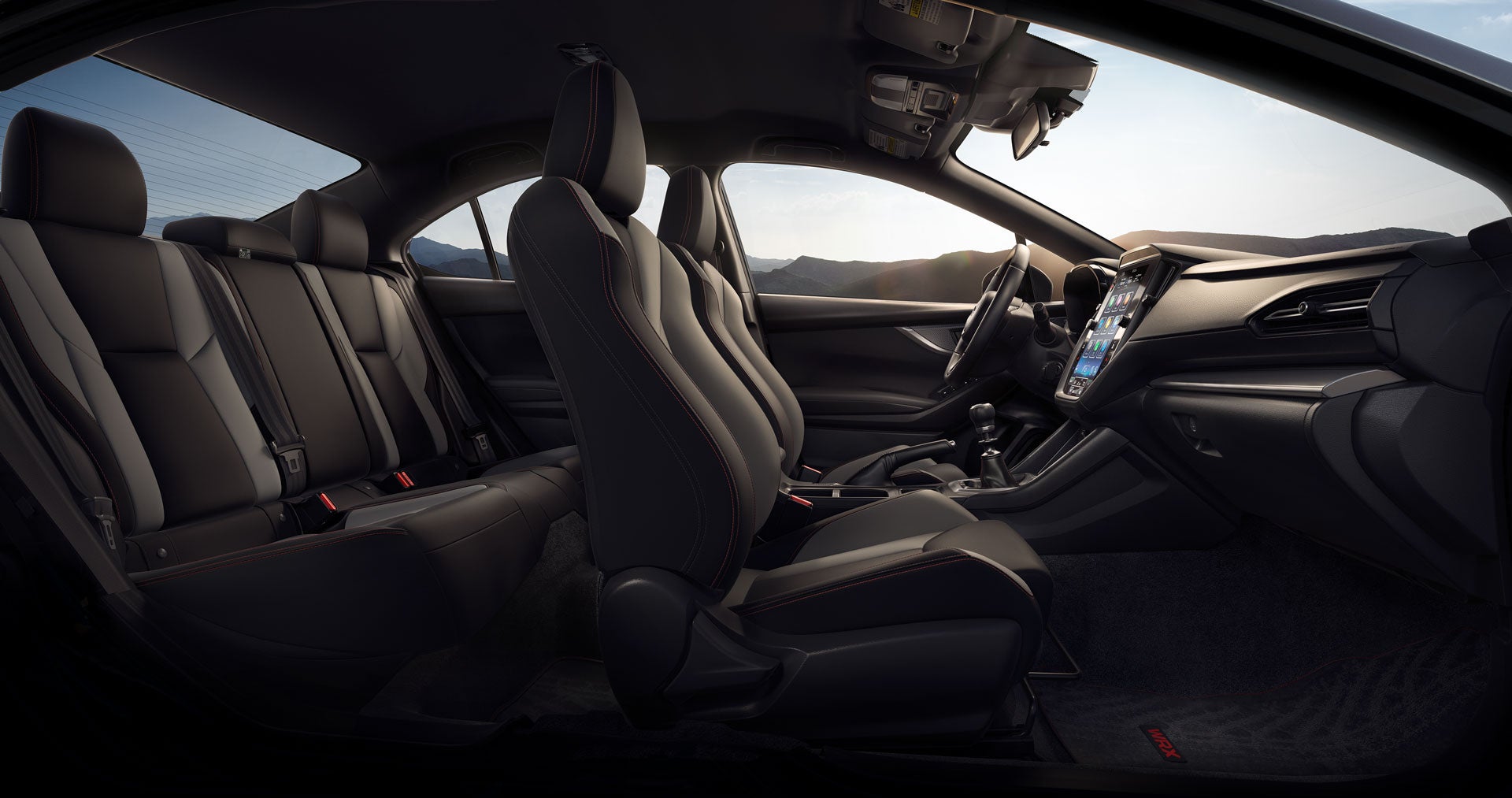 Interior of the 2024 Subaru WRX Base in Black Cloth