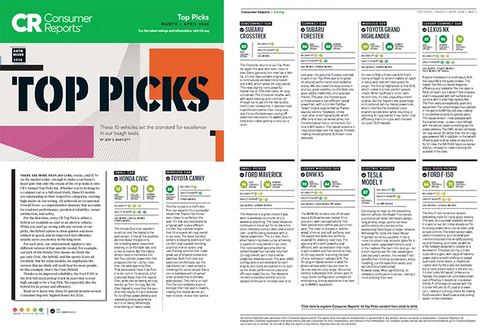 Consumer Reports Top Picks | LaFontaine Subaru in Commerce Township MI