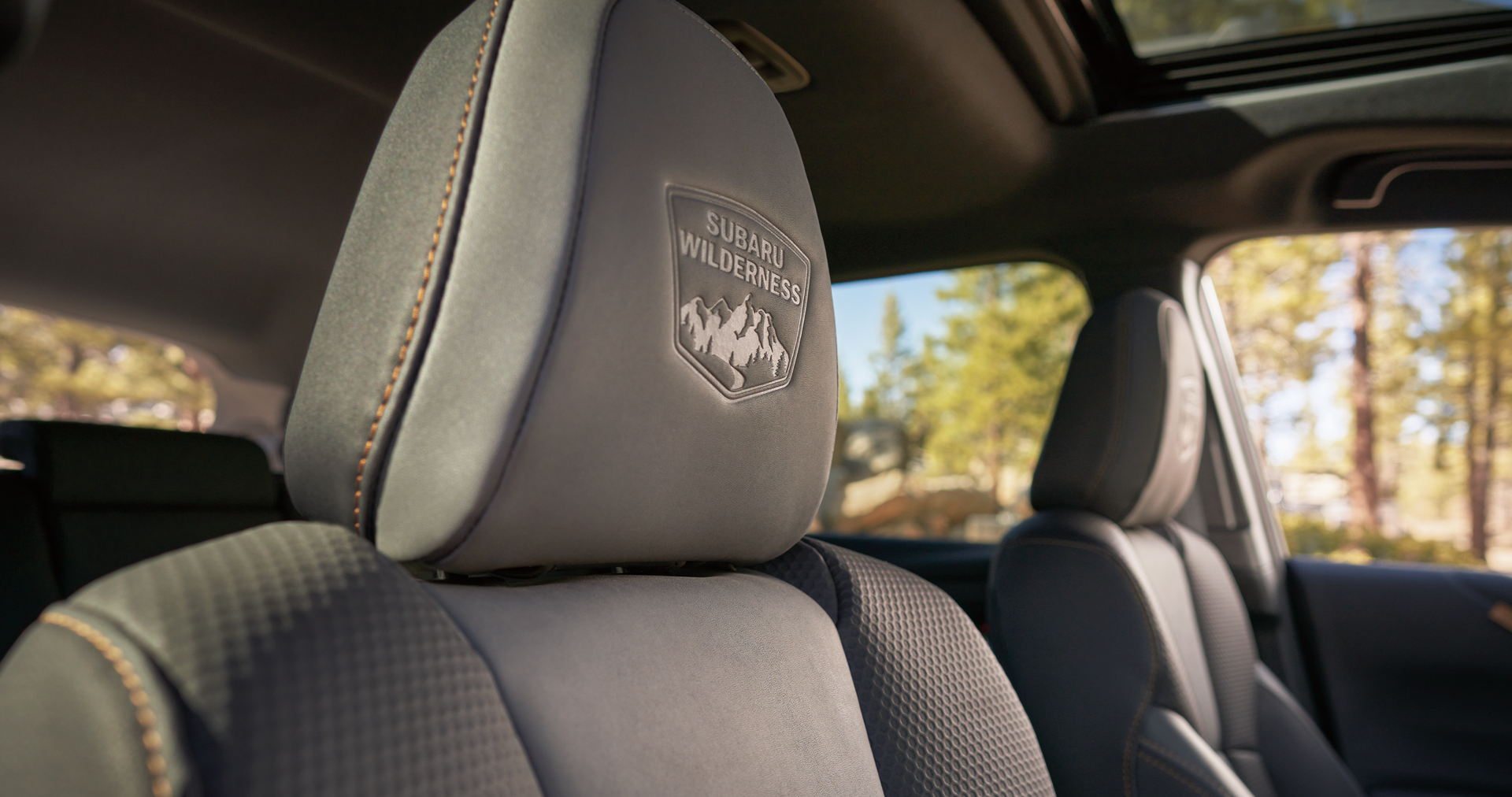A close-up of the StarTex® water-repellent upholstery on the 2023 Outback Wilderness. | LaFontaine Subaru in Commerce Township MI
